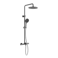 Душевая стойка с термостатом и изливом SANCOS Etna, вороненая сталь, арт. арт-SC9008GG — фото 1, Душевые стойки