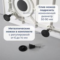 Душевой поддон RGW SMC/R W 80x80, белый, полукруглый, арт-57350488-01 — фото 6, Стеклопластиковые душевые поддоны
