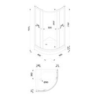 ДО Вельвет 80*80 А (3 места+сифон D90) арт-Щ0000064624 — фото 7, Душевые уголки четверть круга