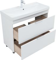 Товар: Тумба с раковиной Aquanet Ирис new 100 напольная 2 ящ. цв.белый глянец 00342096 - фото 5 Тумба с раковиной Aquanet Ирис new 100 напольная 2 ящ. цв.белый глянец 00342096 — фото 5, Тумбы с раковиной