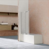 Душевая шторка на ванну VSB-1E100CLBN, 1000*1450, брашированный никель, стекло прозрачное — фото 3, Шторки для ванной раздвижные