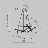Подвесной светильник Maytoni MOD016PL-L80GK — фото 2, Подвесные светильники