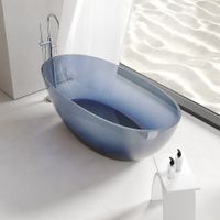 Прозрачная ванна ABBER Kristall AT9701Saphir синяя — фото 3, Ванны из полиэфирной смолы