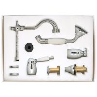 OXFORD См-ль на борт ванны моноком., на 4 отв., ручка белая, шланг1,6 м., хром 19125 — фото 10, Смесители на борт ванны