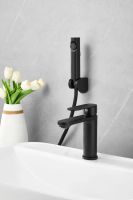 Товар: Смеситель для раковины с гигиеническим душем BELZ B12713-7, черный матовый - фото 2 Смеситель для раковины с гигиеническим душем BELZ B12713-7, черный матовый — фото 2, Смесители для раковины