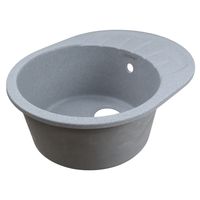 Кухонная мойка AZARIO Canto 570x440x190 искусственный мрамор, с "крылом", сифон в комплекте, цвет серый арт-CS00105248 — фото 1, Кухонные мойки