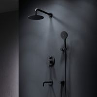 FB85A3RH32 X-Joy, набор: встроеный см-ль, излив, верхний душ 220 мм, ручн.душ, черный — фото 8, Встраиваемые душевые комплекты