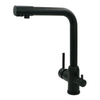 MILANO Смеситель д/кухни совмещенный с краном для питьевой воды, черный 32655 — фото 1, Смесители для кухни