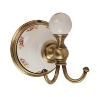 PROVANCE Крючок, керамика с декором/бронза арт-17628 — фото 1, Крючки для полотенец