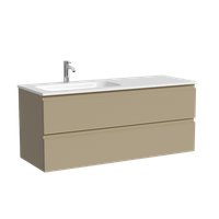 Тумба подвесная SANCOS Folk левая 1190х445х500, c двумя ящиками оснащенными доводчиками, Капучино, арт. арт-FL120LCP — фото 5, Тумбы под раковину