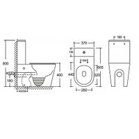 Унитаз-компакт Azario Black Queen 370х605х800 безободковый, с быстросъемным сиденьем микролифт, черный матовый арт-AZ-8380 — фото 15, Напольные унитазы