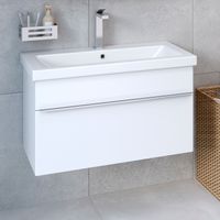 Тумба подвесная с умывальником AXIOMA 80 /1 ящ/ с ум. Como 80 / AQUA DE MARCO 5080WGAXI/H/1 — фото 1, Тумбы с раковиной