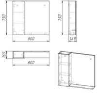 Шкаф-зеркало "АЛЬБА-80 см" Лев. веллингтон/бриз арт-208005 — фото 2, Зеркальные шкафы в ванную