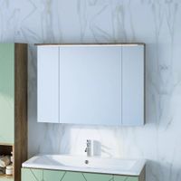 Зеркальный шкаф Бриклаер КРИСТАЛЛ 95 см, дуб гранж песочный 4627125417245 — фото 1, Шкафы для ванной