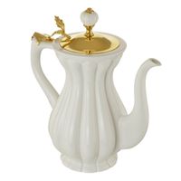 OLIVIA Кувшин керамика, бел/крышка золото 24923 — фото 1, Прочие аксессуары и комплектующие