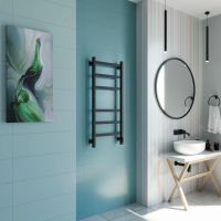 Полотенцесушитель электрический Grota Nosto 430х1000 черный Nosto 430х1000 RAL9005 EL — фото 2, Электрические полотенцесушители