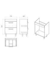 Тумба напольная "НЕО-60 см" с 2-я ящ. белая (ум.Фостер-60) арт-106028 — фото 5, Тумбы под раковину