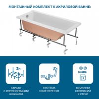 САНТОРИНИ Ванна акриловая 150х70 см., без монтажного комплекта, САНТЕК арт-1WH302497 — фото 12, Акриловые ванны