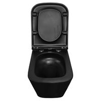 Унитаз подвесной Azario Teramo 490х345х355 безободковый, слив скрытое торнадо, быстросъемное сиденье микролифт, черный матовый арт-AZ-0052-UQ3MB — фото 5, Подвесные унитазы