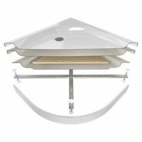 ПД22 Поддон ДК 1/4 круга, низкий 80х80 в комплекте арт-Щ0000038720 — фото 3, Душевые кабины
