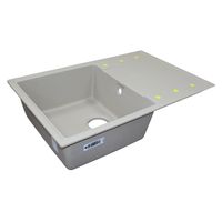 Кухонная мойка AZARIO Izmir 740х480х197 кварцевая, прямоугольная, сифон в комплекте, цвет Песочный арт-CS00097682 — фото 1, Кухонные мойки