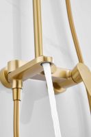 Душевая система с тропическим душем и смесителем BELZ, брашированное золото, арт-B24713-5 — фото 10, Душевые стойки