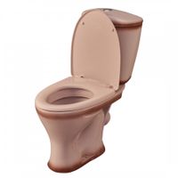 Унитаз-компакт "Версия" наклонный выпуск, с кнопочной арматурой и сиденьем, бежевый SANTERI 1P4015S0700BF — фото 1, Напольные унитазы