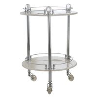 CRISTALIA Столик на колёсиках, H57xD40 см, стекло/хром/Crystal 16818 — фото 1, Прочие аксессуары и комплектующие