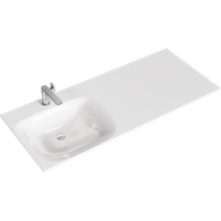 Подвесная тумба под стиральную машину с одним ящиком 115 см, цвет белый с умывальником арт-DU01051+FOR.11.04.D-L — фото 1, Тумбы с раковиной