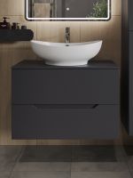 Товар: Orange Line Li-80TugMDF+B08-585W тумба с раковиной подвесная 80 см, графит/белый Li-80TugMDF+B08-585W - фото 3 Orange Line Li-80TugMDF+B08-585W тумба с раковиной подвесная 80 см, графит/белый Li-80TugMDF+B08-585W — фото 3, Тумбы с раковиной