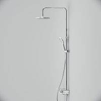 F0790700 Gem, душ.система: см-ль-полка д/ванны/душа, душ.штанга, верхн. душ 220мм, ручн.душ, хром — фото 3, Душевые стойки