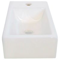 Раковина маленькая GS, 45x25x12 cm, отверстие справа. белая керамика арт-32577 — фото 3, Раковины накладные