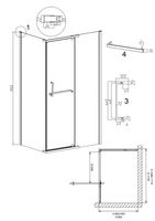 Душевое ограждение Grossman Pragma 100.K33.03.110.32.00-200.K33.03.90.32.00 (110х90х195) распашная,золото сатин,стекло прозрачное,2 места арт-120.K33.03.1190.32.00 — фото 10, Прямоугольные душевые уголки