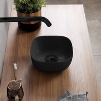 Раковина Scarabeo GLAM накладная без перелива без отверстий цвет черный матовый арт-1809 49 — фото 2, Раковины накладные