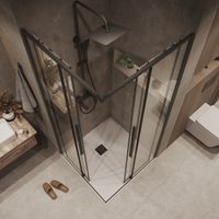 Товар: Душевое ограждение Grossman Galaxy 300.K33.01.8080.21.00 (80*80*195) квадрат,раздвижная,черный матовый,стекло прозрачное,1 место - фото 5 Душевое ограждение Grossman Galaxy 300.K33.01.8080.21.00 (80*80*195) квадрат,раздвижная,черный матовый,стекло прозрачное,1 место — фото 5, Душевые кабины и ограждения