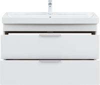 Тумба с раковиной Aquanet Ирис new 100 подвесная 2 ящ. цв. белый глянец 00342095 — фото 9, Тумбы с раковиной