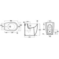 Биде SIMAS VIGNONI Напольное приставное с одним отверстием цвет белый VI24 — фото 2, Биде напольные