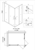 Душевое ограждение Niagara Nova NG-6610-08 (120х80х195) прямоугольник,хром,двери раздвижные,стекло прозрачное,1 место арт-661008111 — фото 6, Прямоугольные душевые уголки