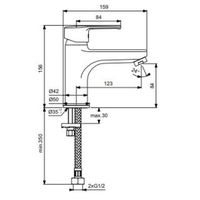 Смеситель для раковины Vidima Uno, без донного клапана, облегченный монтаж EASY-FIX, однорыажный, хром арт-B2010AA — фото 1, Смесители для раковины