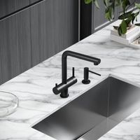 Смеситель для кухни SANCOS Spin с поворотным и вытяжным изливом, c краном для фильтрованной воды, цвет черный матовый, арт. арт-SC4015MB — фото 2, Смесители для кухни