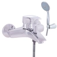 Смеситель Kongo для ванной с душевым комплектом, держатель подвижный, арт-K054.5/2 — фото 1, Смеситель для ванны