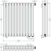 Отопительный радиатор Сунержа Эстет-11 EU50 500х495 11 секций Матовая шампань арт-022-0312-5011 — фото 4, Радиаторы отопления