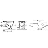 Унитаз GLOBO PAESTUM напольный приставной цвет белый PA025BI — фото 5, Приставные унитазы