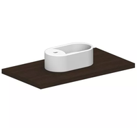 Раковина Scarabeo SEVENTY накладная с переливом с одним отверстием цвет белый арт-8094 — фото 1, Раковины накладные