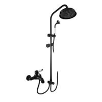 LABE - смеситель для ванны, душевой комплект, ЦВЕТ ЧЕРНЫЙ МАТОВЫЙ/ХРОМ арт-L554.5/3CMATC — фото 1, Смеситель для ванны