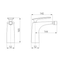 Смеситель Tigris для биде высокий 260 мм, TG144.5 — фото 1, Смесители для биде