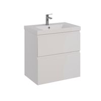 Тумба Lemark VEON 60 см под 1 раковину, подвесная/напольная, 2 ящика, цвет корпуса, фасада: Белый гл арт-LM01V60T — фото 1, Тумбы под раковину