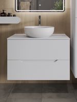 Orange Line тумба с раковиной подвесная 80 см, белый арт-Li-80TuwMDF+B07-420W — фото 3, Тумбы с раковиной