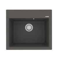 Кухонная мойка Lemark HANKA 570 врезная прямоугольная из кварцгранита, Серый шёлк арт-9910017 — фото 3, Кухонные мойки