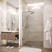 Дверь в нишу Grossman Galaxy (100х195) хром,стекло шиншилла,раздвижная, 1 место арт-100.K33.01.100.10.02 — фото 2, Раздвижные душевые двери